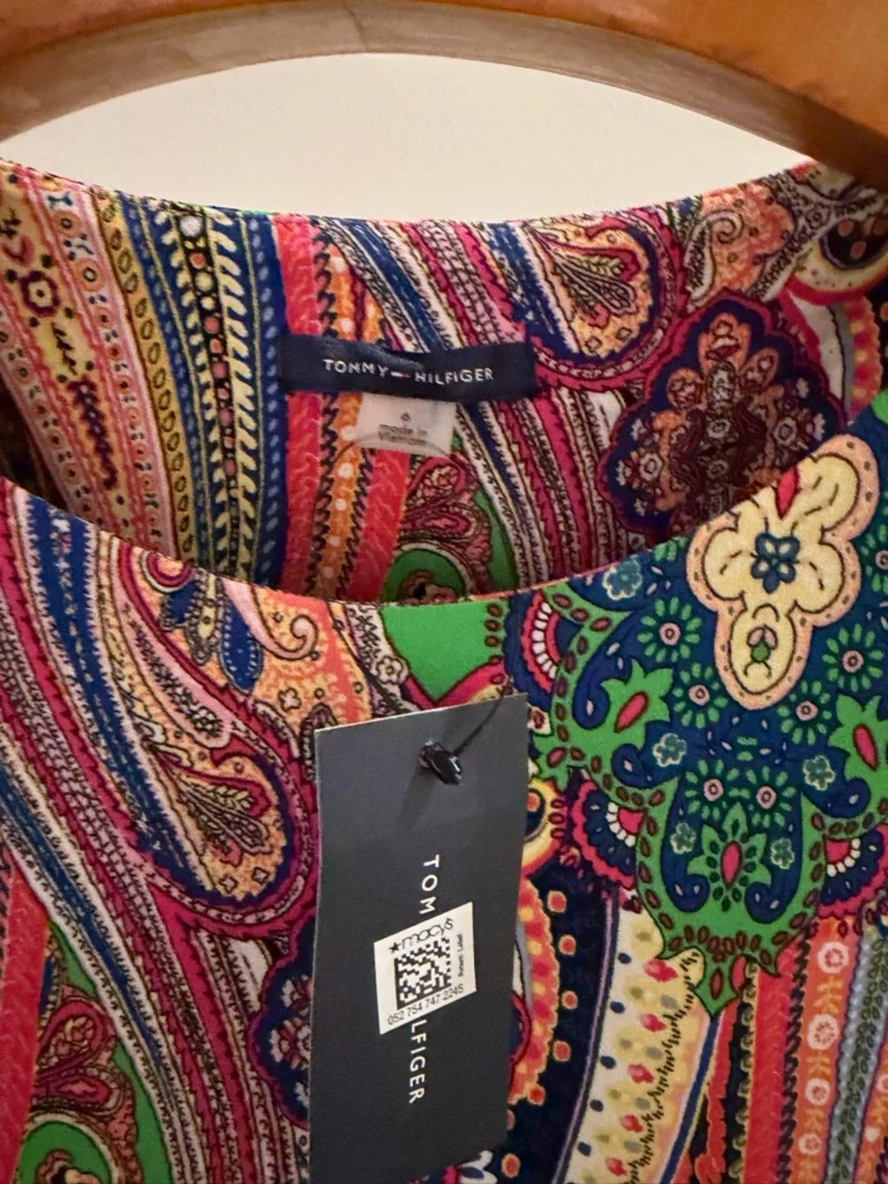 Tommy Hilfiger Multi-Color Paisley Midi Shift Dress Multicolor NWT - Picture 2 of 5